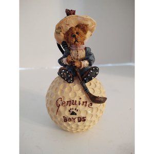 Boyds Bears Resin NANCY DRIVEN TO WIN ORNAMENT Resin Golf Bearstone 25720GCC NIB